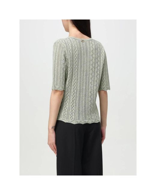 Twinset Gray V-Neck Knitwear