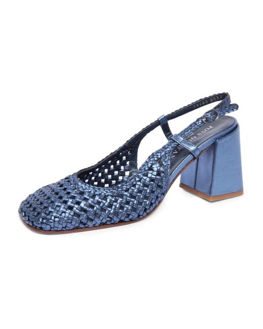 Pons Quintana Blue Metallische Slingback-Schuhe Osaka Modell