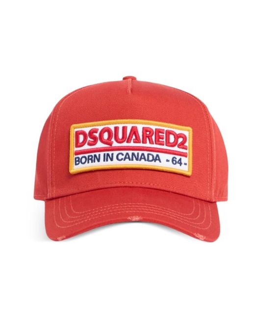DSquared² Patch Baseball Cap in Red für Herren