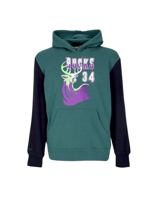 Mitchell & Ness Hoodies & Sweatvesten ,Groen ,Katoen Nba Mode Fleece Hoodie 1996 in het Green voor heren