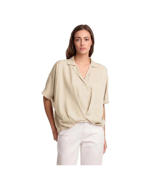 Kocca Overhemden ,Blouse Met Relaxte Pasvorm En Korte Mouwen in het Natural