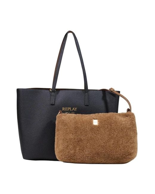 Replay Black Shopping Bags