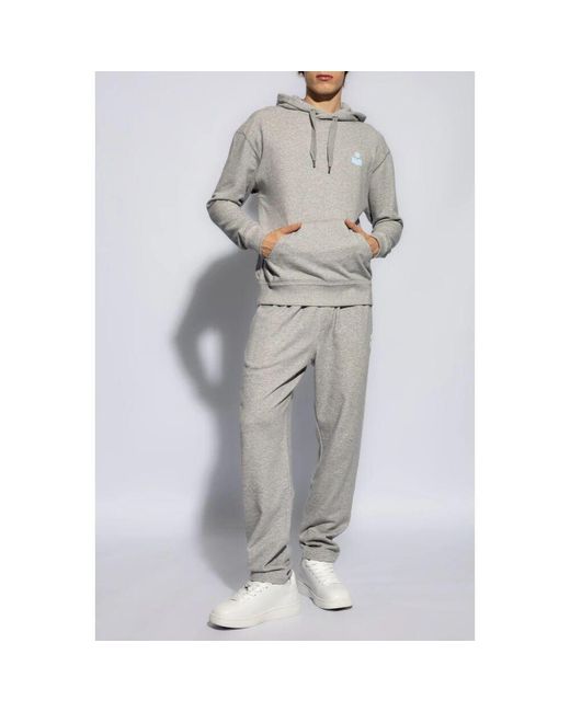 Isabel Marant Matte Hoodie in Gray für Herren