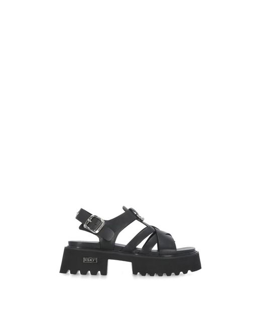Cult Black Flat Sandals