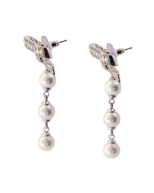 Self-Portrait White Earrings
