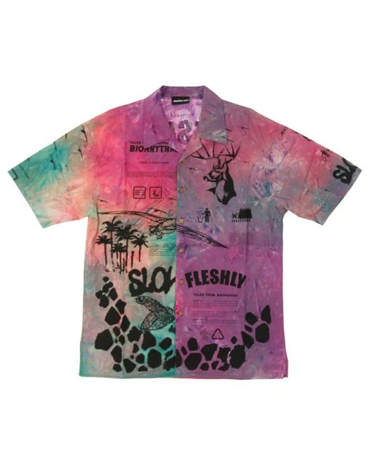 Mauna Kea Purple Short Sleeve Shirts for men