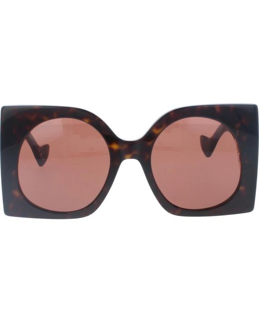 Gucci Brown Ikonoische sonnenbrille mit einheitlichen gläsern