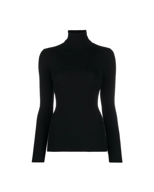 Wolford Truien & Vesten ,Zwart ,Wol Zwarte Ribgebreide Rolnek Trui in het Black