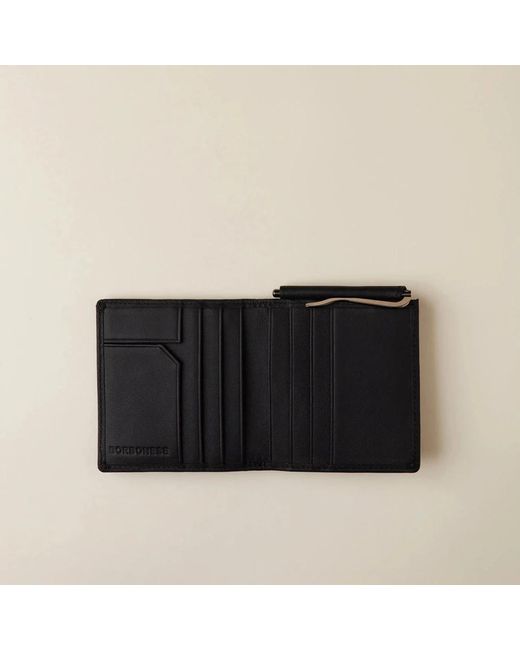 Borbonese Accessoires ,Zwart ,Leer Leren Portemonnee Met Kaarthouders in het Black voor heren