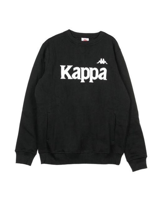 Kappa Hoodies & Sweatvesten ,Zwart ,Stijlvolle Crewneck Sweatshirt Zwart/Grijs in het Black voor heren