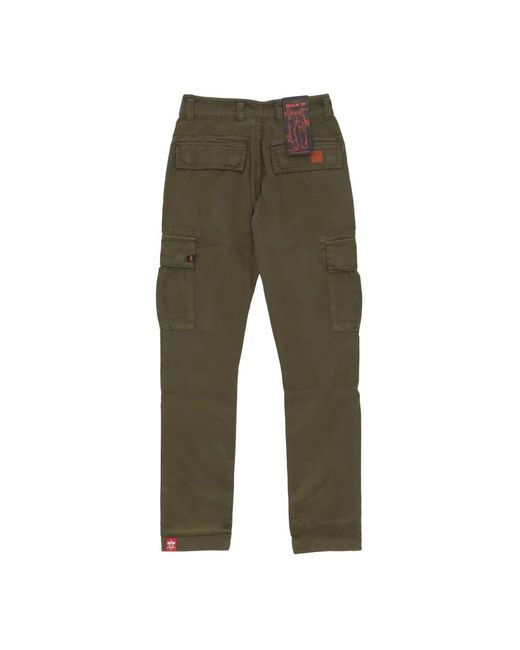 Alpha Industries Green Slim-Fit Trousers for men