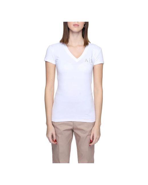 Armani Exchange White T-Shirts