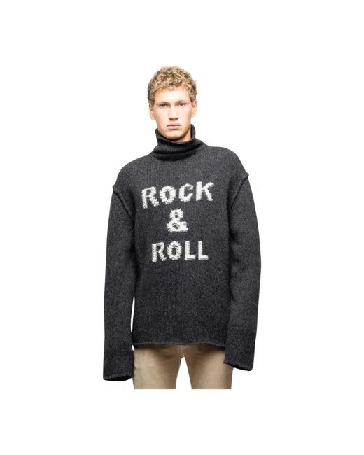 Zadig & Voltaire Grauer Alpaka-Mischung Rundhalspullover in Black für Herren