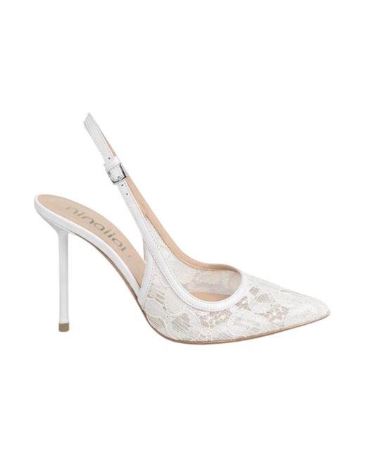 Ninalilou White Décolleté Slingback