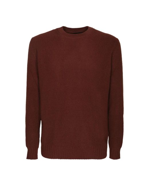 Dell'Oglio Brown Round-Neck Knitwear for men