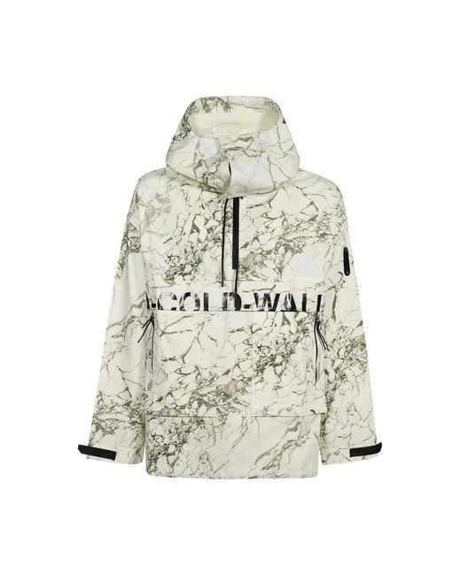 A_COLD_WALL* Jassen ,Veelkleurig ,Katoen Logo Print Hooded Katoenen Jas in het White voor heren