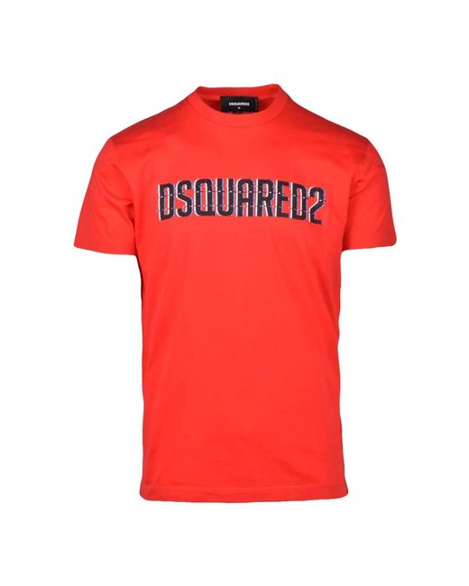 DSquared² Tops ,Rood ,Katoen Dsquared 2 Tshirt voor heren