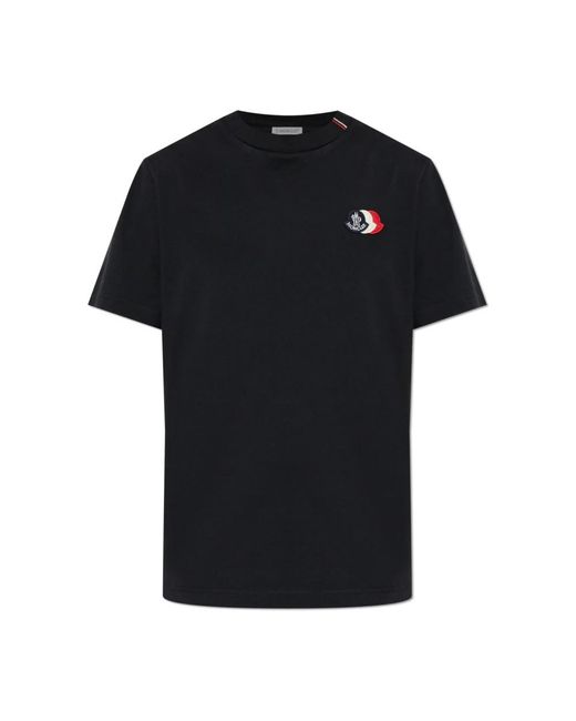 Moncler Logo Patch T-Shirt in het Black voor heren