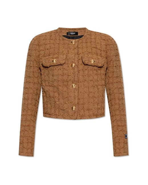 Tweed Jackets di Versace in Brown