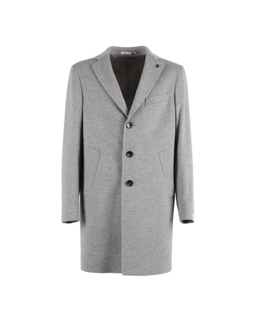 BRERAS Milano Gray Single-Breasted Coats for men