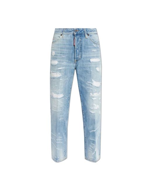 DSquared² Jeans ,Blauw ,Denim Boston Jeans in het Blue