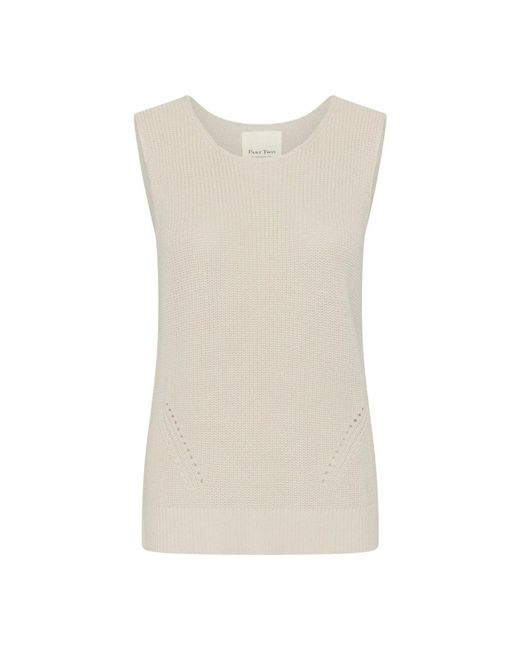 Part Two Tops ,Mouwloze Top in het Natural