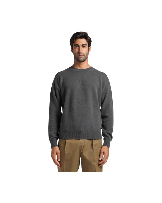Covert Gray Round-Neck Knitwear for men