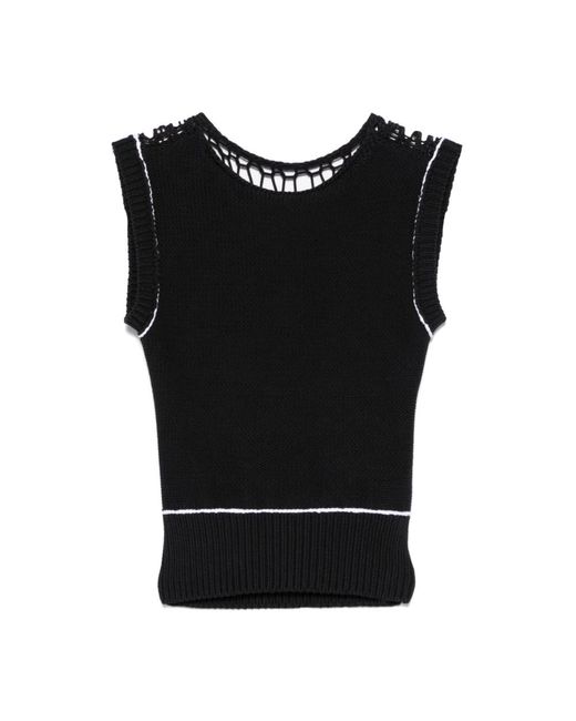 Sleeveless Tops di MM6 by Maison Martin Margiela in Black