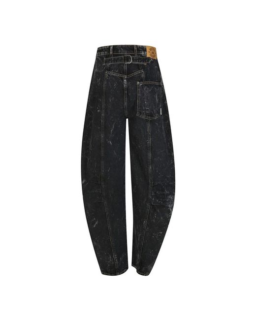 ROTATE BIRGER CHRISTENSEN Black Gewaschene twill-jeans