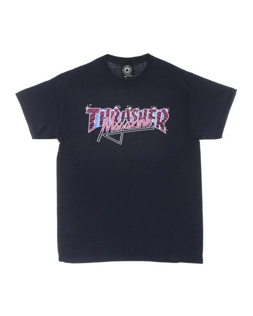 Thrasher Tops ,Blauw ,Katoen Logo Tee Korte Mouw Katoen in het Blue voor heren