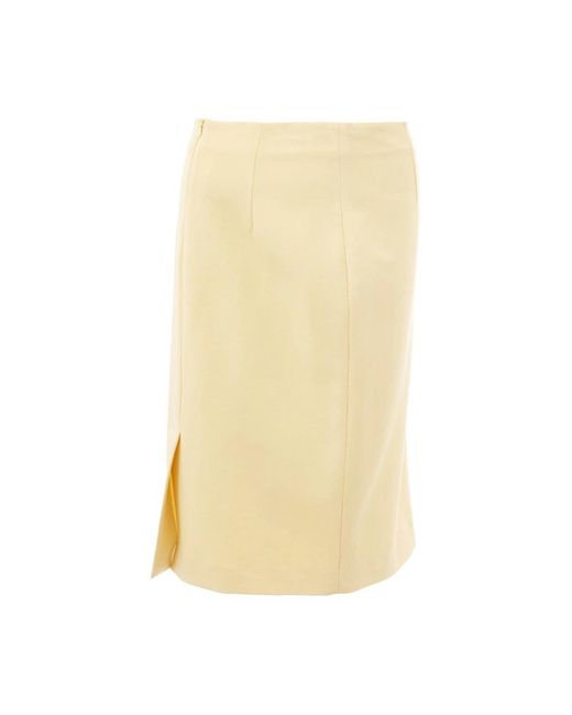 Lardini Rokken ,Geel ,Viscose Kokerrok in het Yellow
