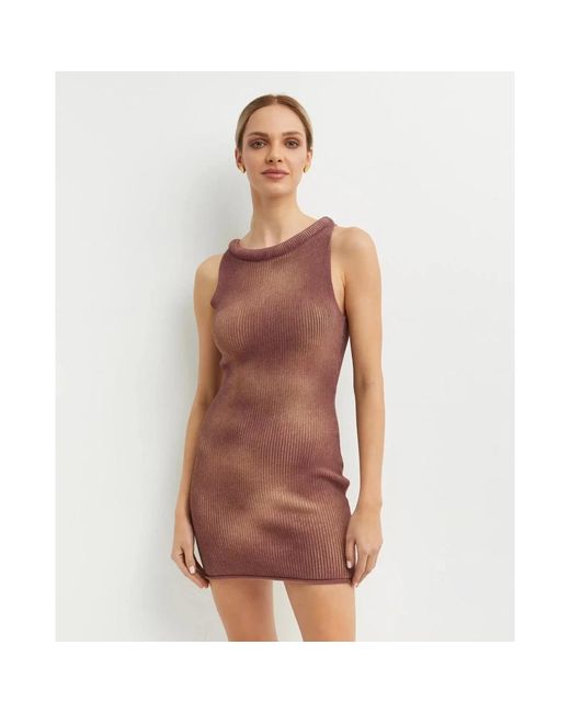 AYA MUSE Brown Knitted Dresses