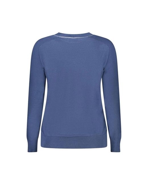 North Sails Blue Kontrastierender Crew Neck Sweater