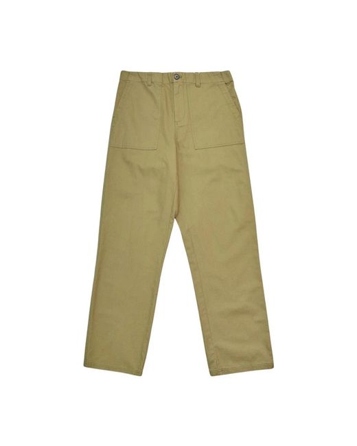 Les Deux Green Straight Trousers for men