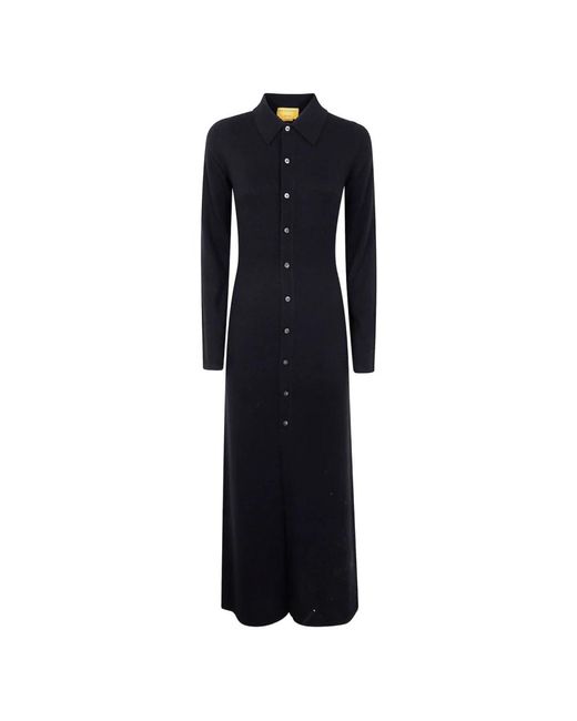 Guest In Residence Black Schwarzes Kaschmirhemdkleid Mit Knopfverschluss