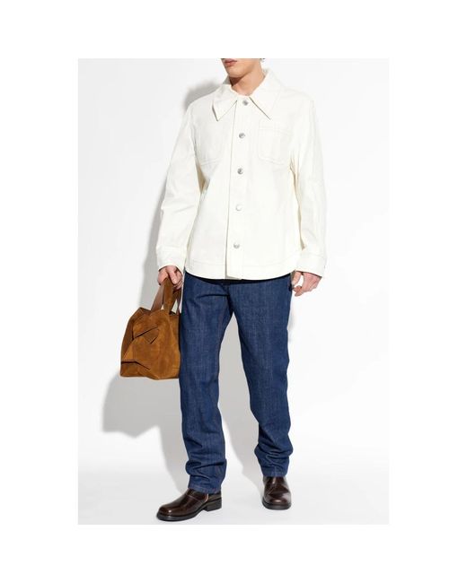 AMI Cotton Worker Buttoned Jacket in het White voor heren