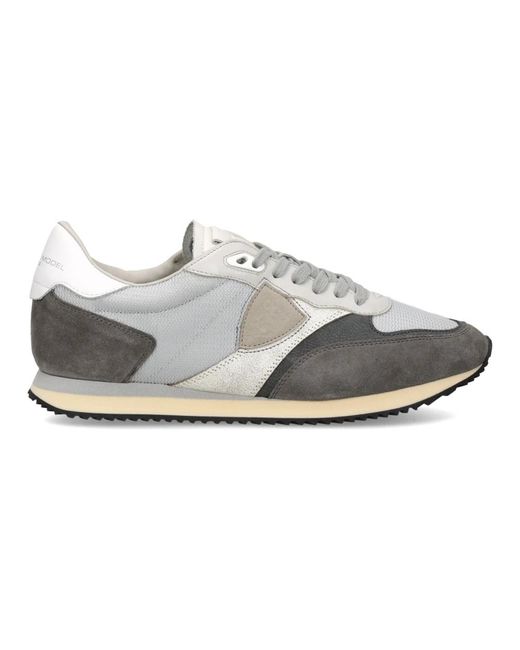 Philippe Model Schoenen ,Grijs ,Katoen Blville Running in het White voor heren