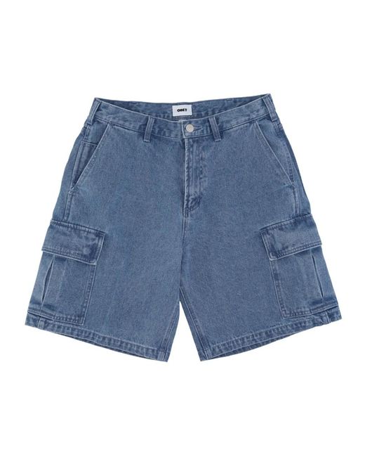 Obey Blue Denim Shorts for men