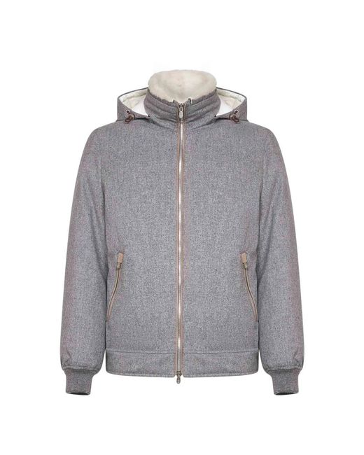 Brunello Cucinelli Gray Winter Jackets for men