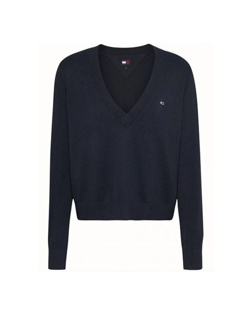 Tommy Hilfiger Blue V-Neck Knitwear