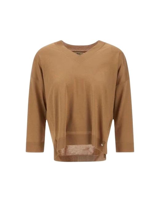 Herno Brown V-Neck Knitwear