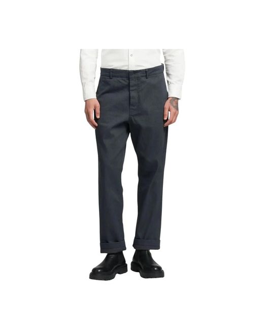 Replay Blue Straight Trousers for men