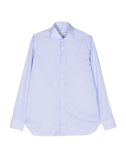 Luigi Borrelli Napoli Blue Casual Shirts for men