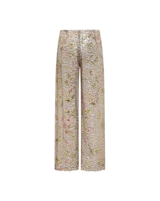 Alberta Ferretti Natural Wide Trousers