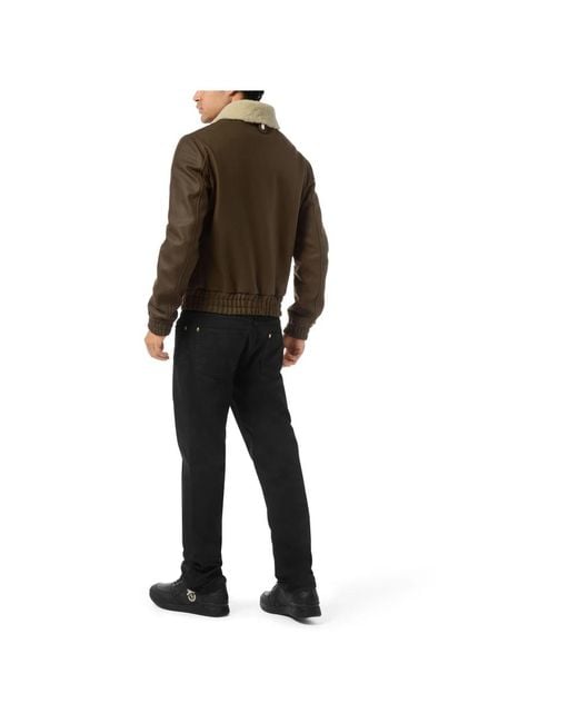 Billionaire Shearling Wolljacke in Green für Herren