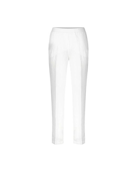 Riani White Leinen casual-fit sommerhose