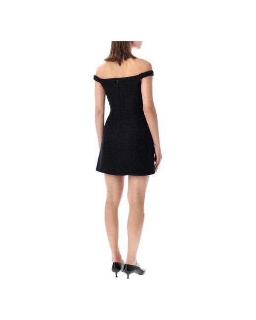 Self-Portrait Bouclé Mini Jurk in het Black