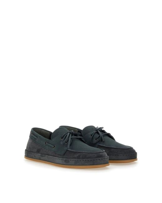 Hogan Blue Boat Shoes for men