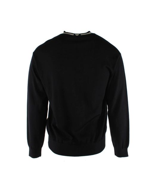 Armani Black Round-Neck Knitwear for men
