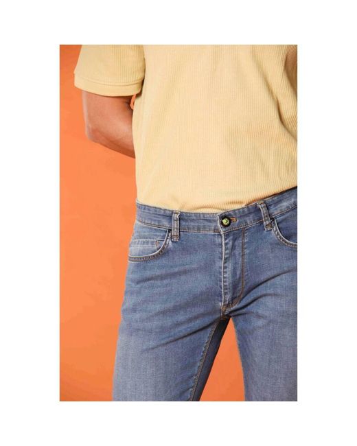 Mason's Slim Fit Denim Hose Mit Camouflage-Futter in Blue für Herren